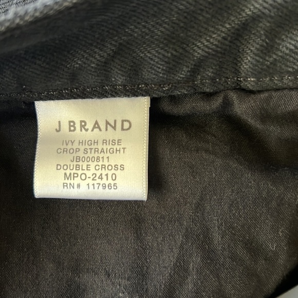 J Brand Ivy High Rise Crop Straight Leg Black Jeans 29 NWT - Picture 15 of 16